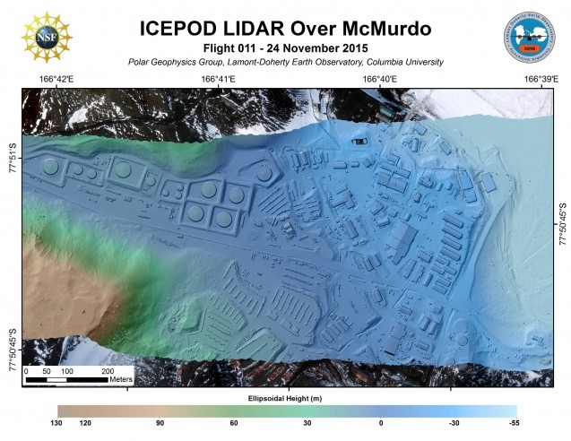 Image of laser altimetry data over McMurdo Station, Antarctica. Image: Sarah Starke