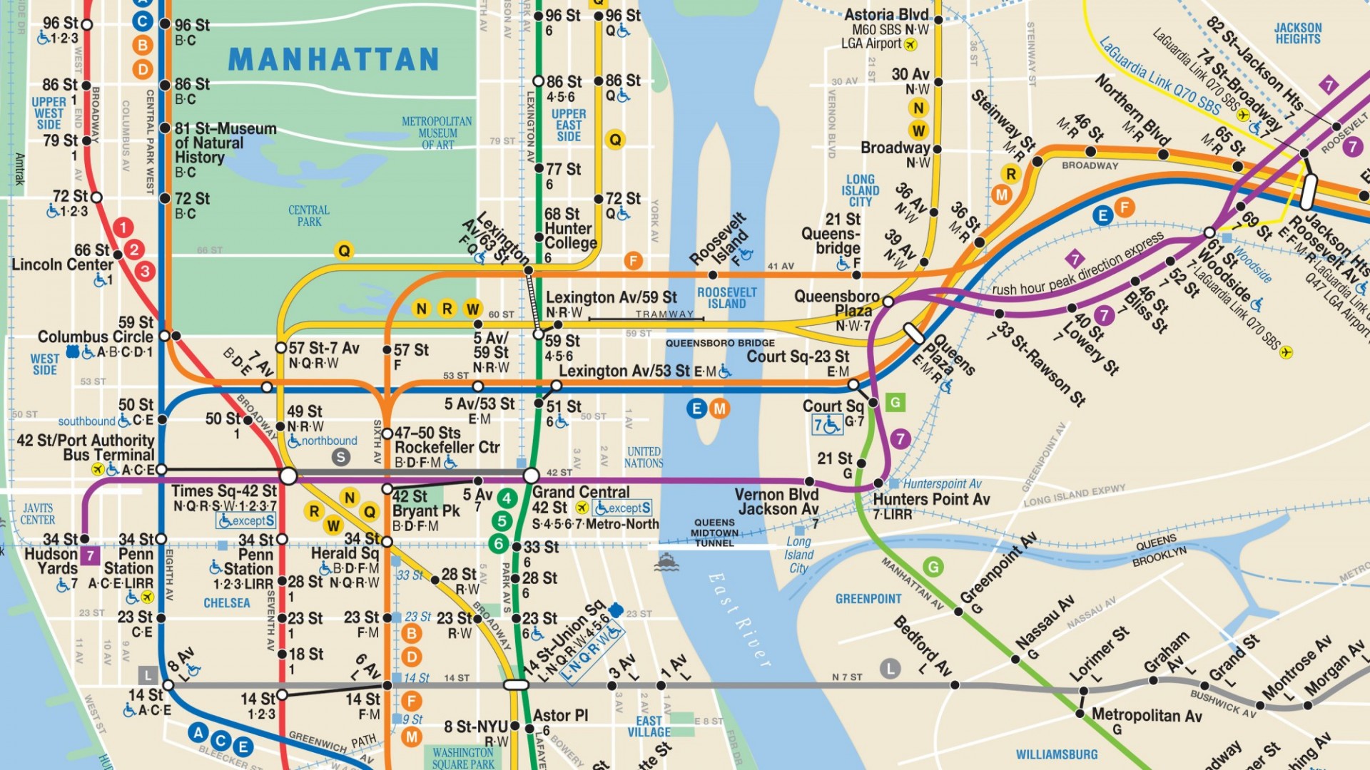 Section of MTA Subway Map