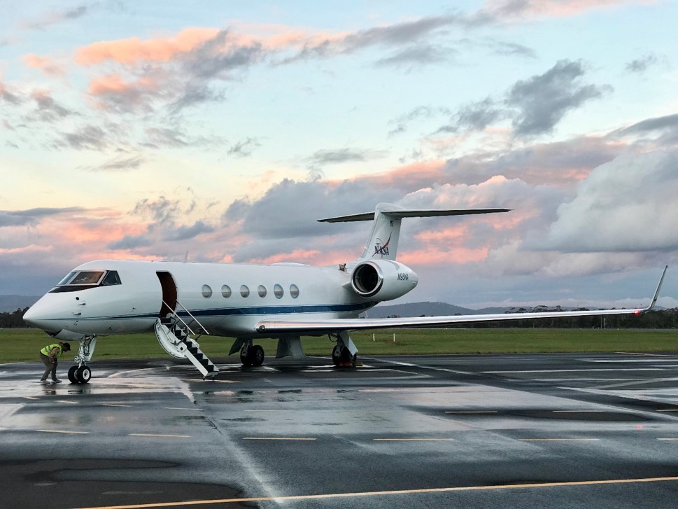 NASA's GV in Hobart, Tasmaina. Photo: Renata Constantino (LDEO) NASA's GV on tarmac in Hobart, Tasmaina. Photo: Renata Constantino (LDEO)